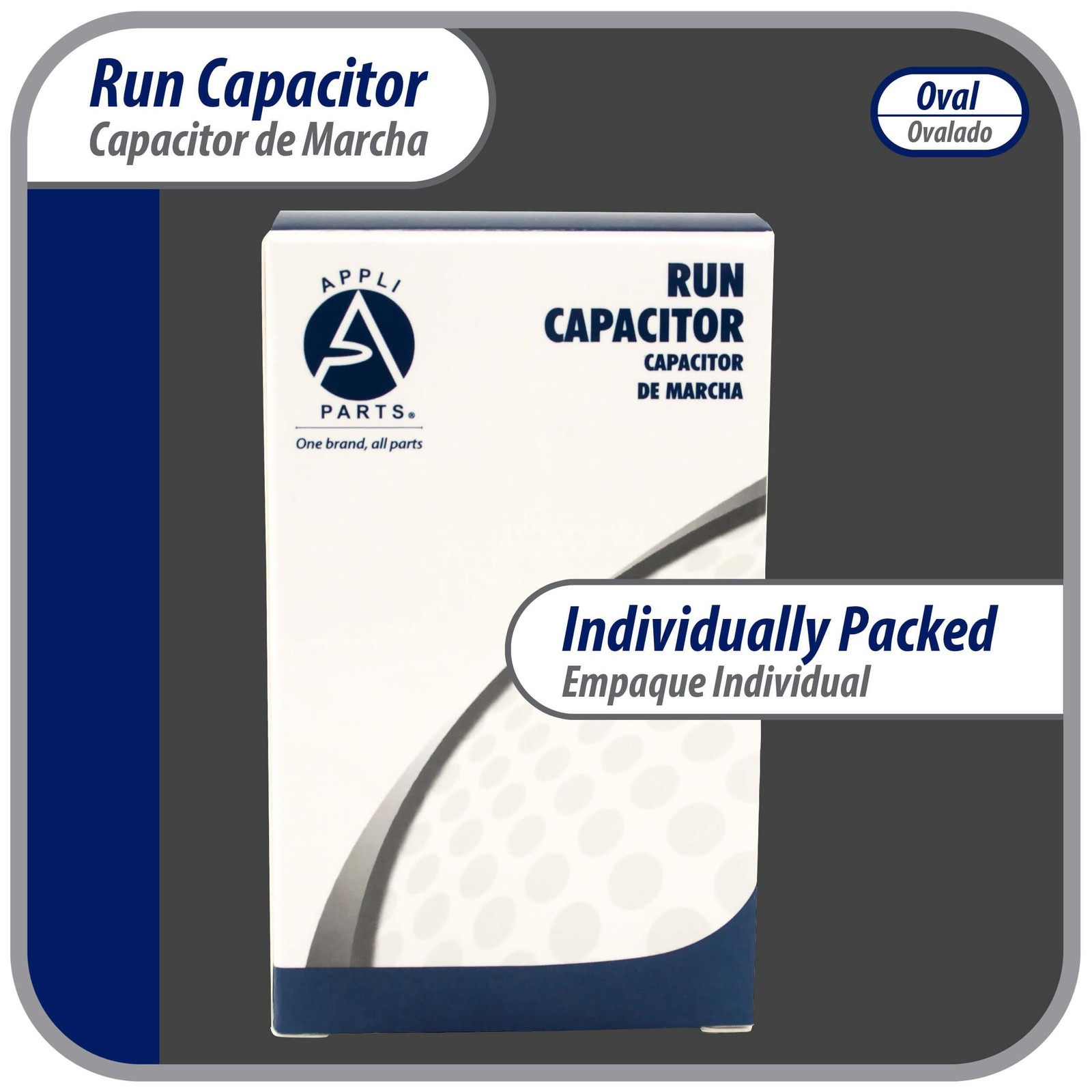 Appli Parts Run Capacitor for ac 7.5 Mfd uF (microfarads) 370 VAC or 450 VAC CBB