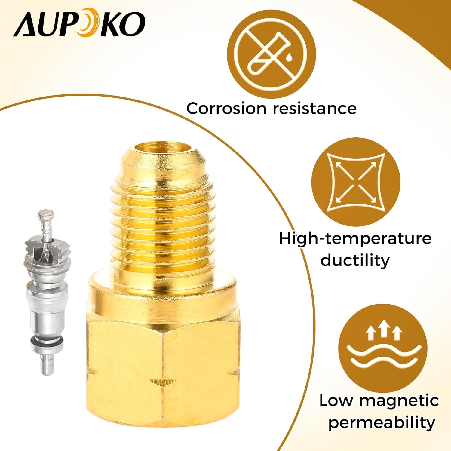 Vacuum Pump Adapter, Refrigerant Tank to Fitting Adapter, 1/2’’ Female to 1/4’