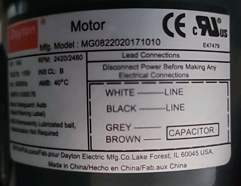 1TDR6 Fasco Dayton Blower Motor 115V – New