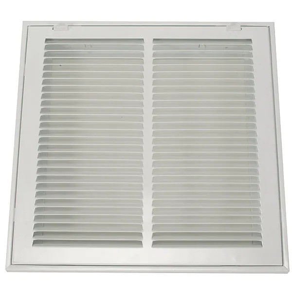 Ceiling/Wall Filtered Return Air Grille,14 in W x14 in H Opening, White, Steel,