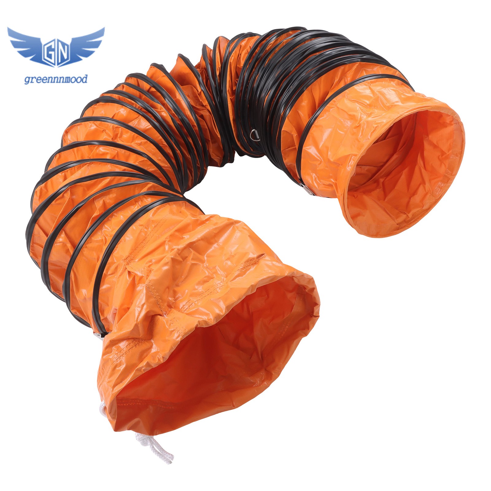 25ft L Φ12Inch PVC Flexible Duct Hosing Retardant with Adjustable Rope & D-Ring