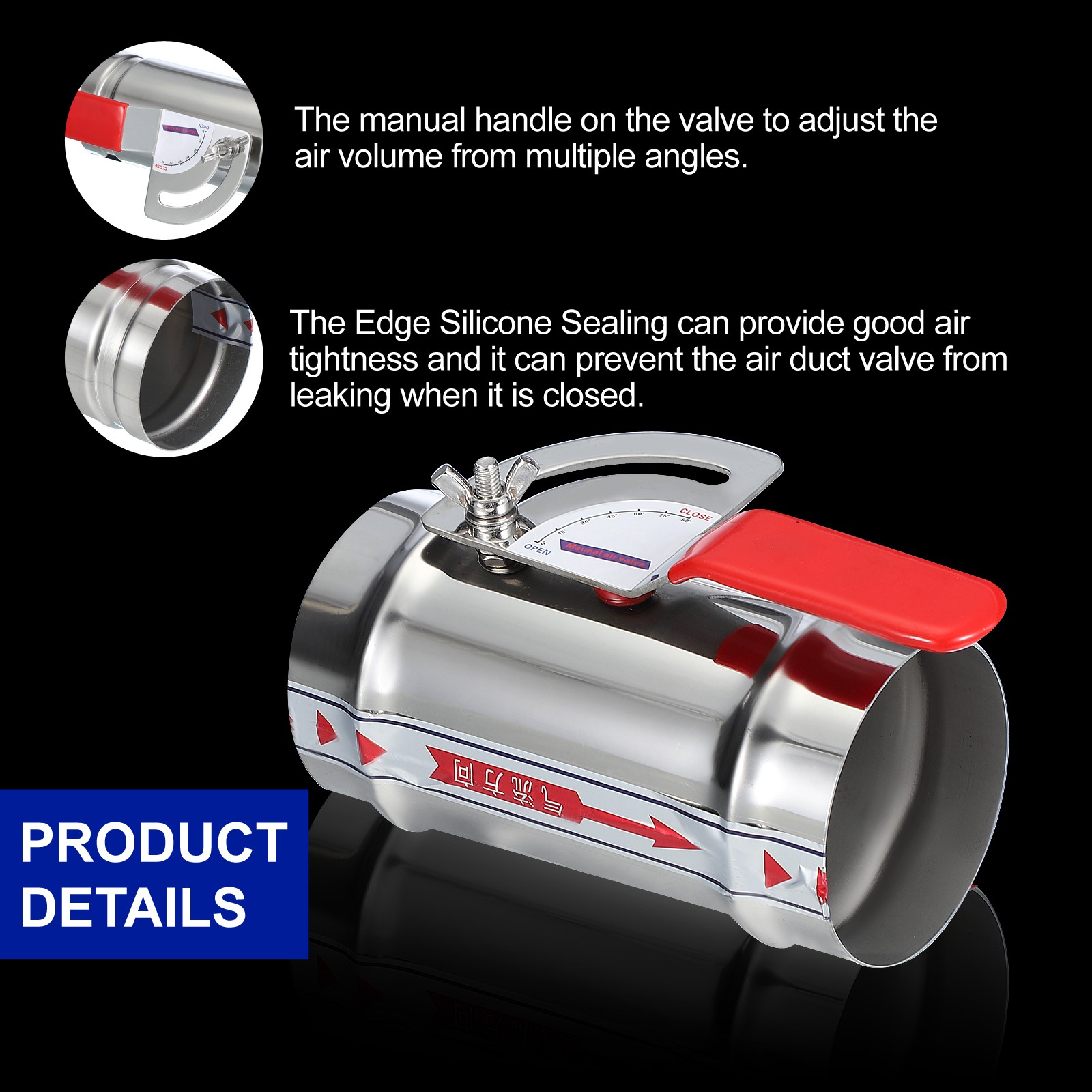 HVAC Duct Manual Volume Backdraft Damper 3″ Airflow Ducting Branch Vent