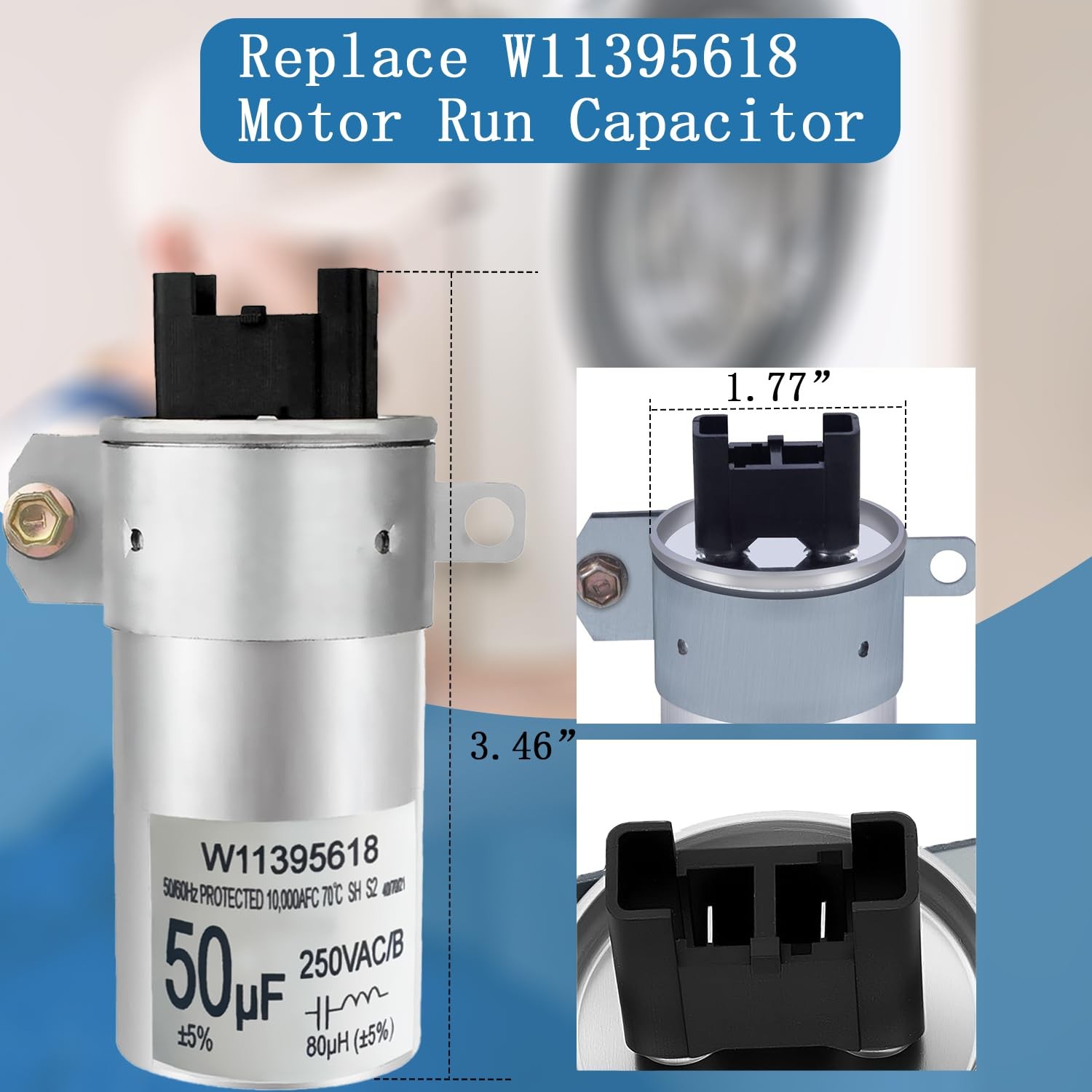 Upgrade W11395618 W10625046 W11162560 Washing Machine Run Capacitor…