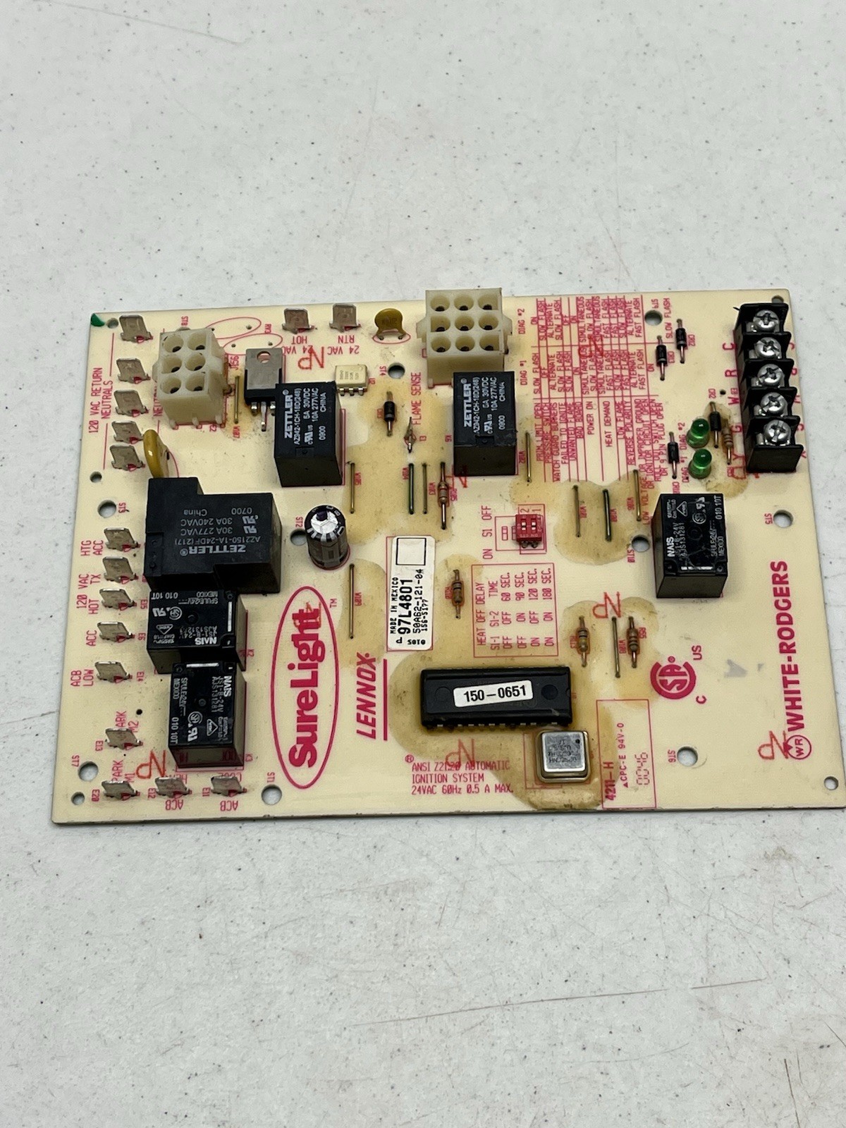 Lennox 97L4801 Furnace Control Board 50A62-121-04 30 Day Warranty