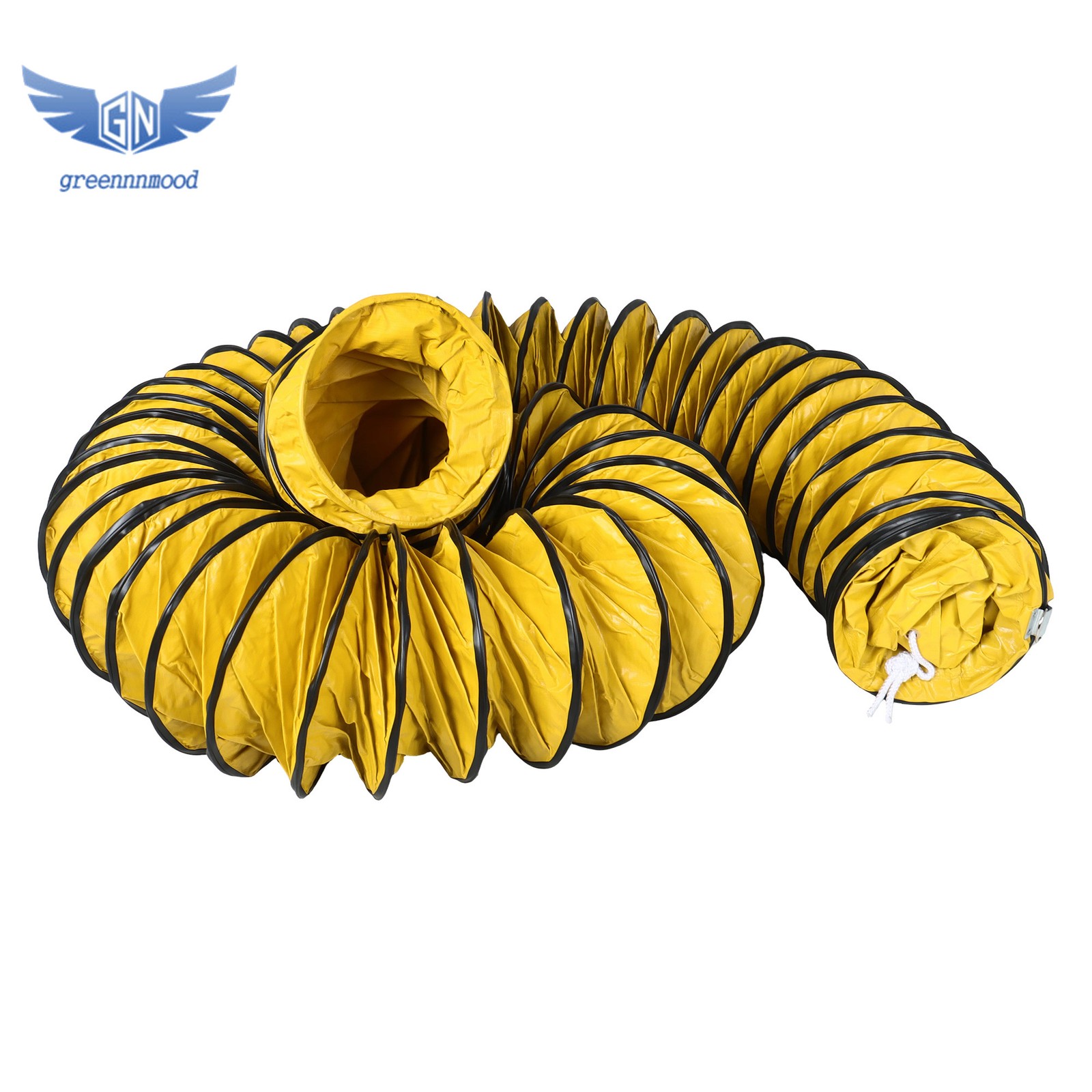 25ft L Φ8Inch PVC Flexible Duct Hosing Retardant with Adjustable Rope & D-Ring