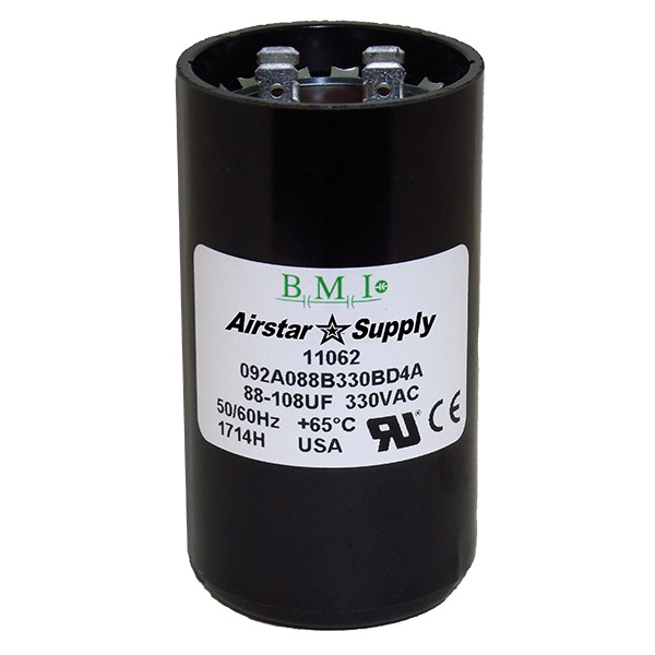 (2) PACK , USA 108 – 130 uF 330 VAC BMI # 092A108B330CE7A Motor Start Capacitor