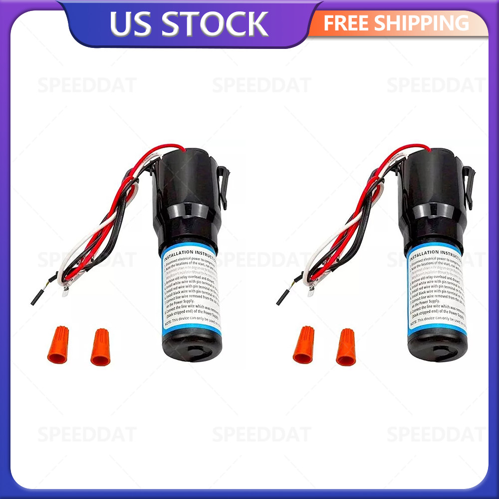 For Refrigerator 1/2HP 115VAC 2Pcs 3 in 1 Relay Hard Start Capacitor Kits RCO210