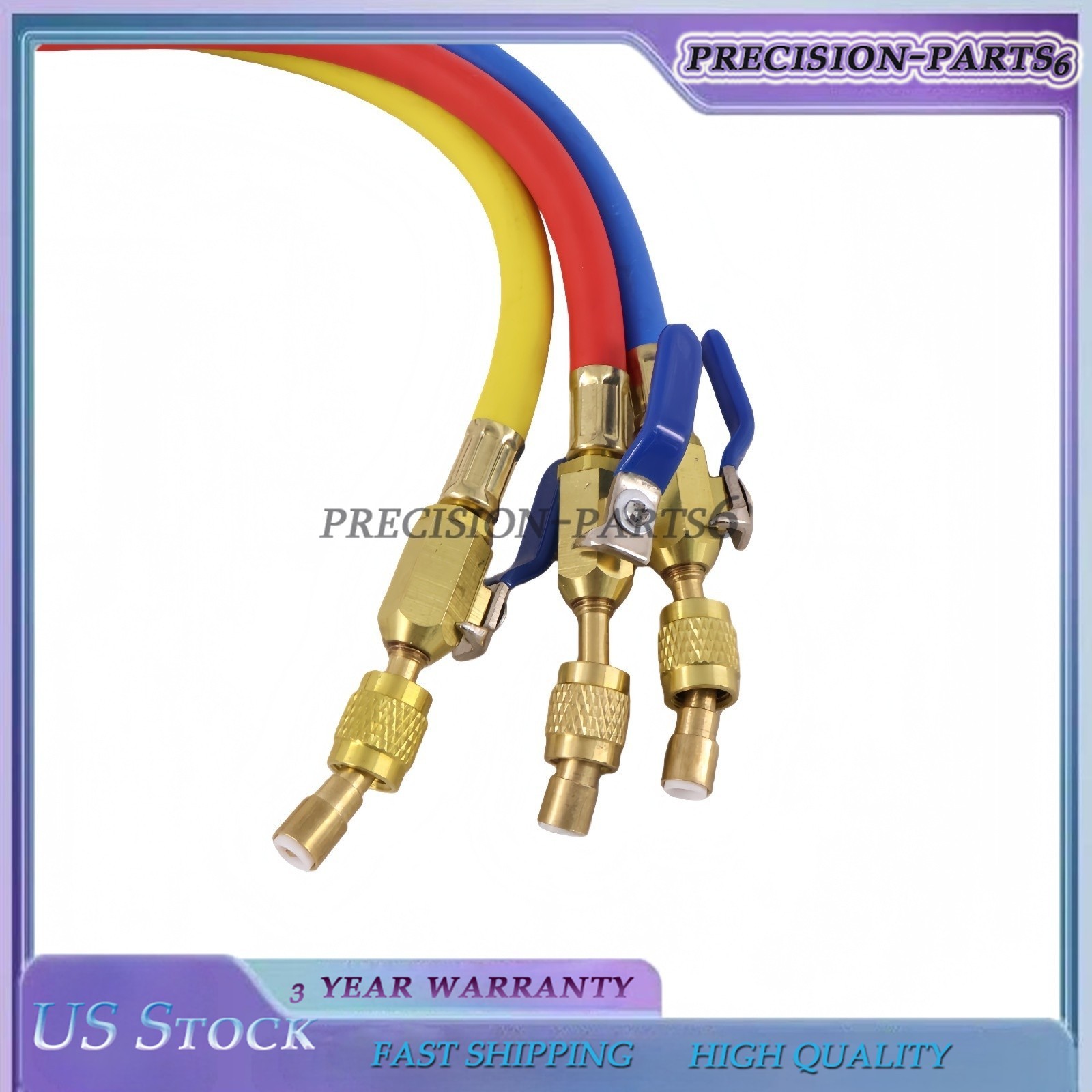 3X 29986 Plus II 1/4″ Hose with Compact Ball Valve End Refrigerant Charging Hose