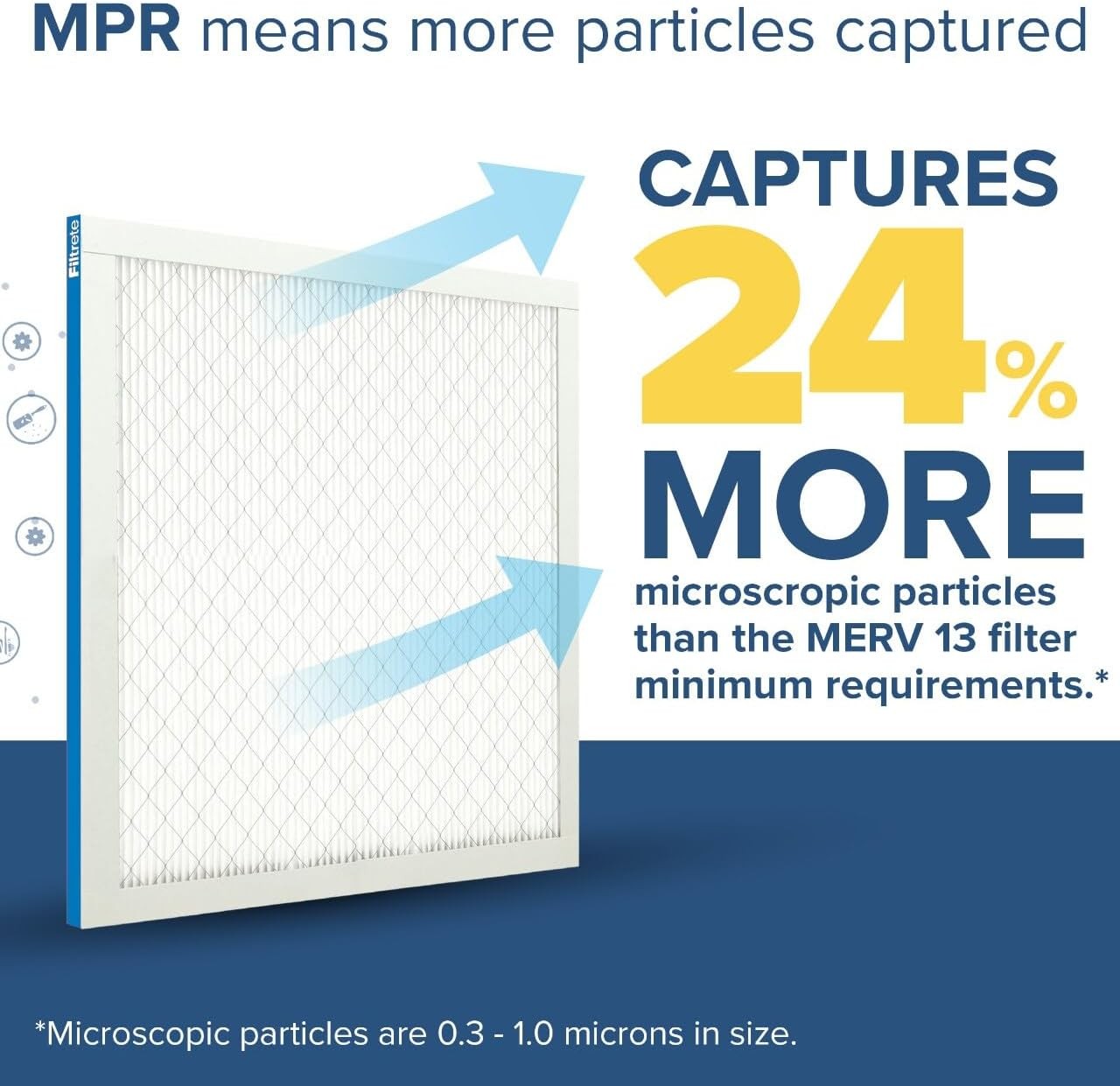 Filtrete 16x25x1 AC Furnace Air Filter, MERV 13, MPR 1900, 16x25x1, White