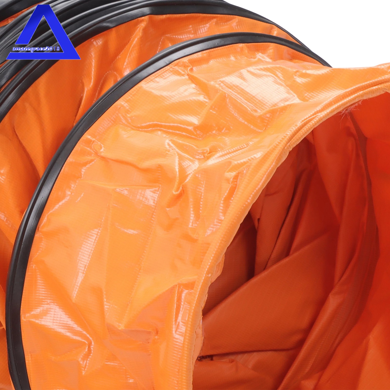 PVC Flexible Duct Hose for Ventilator Blower Fan w/ Rope & D-Ring 10″ × 25FT