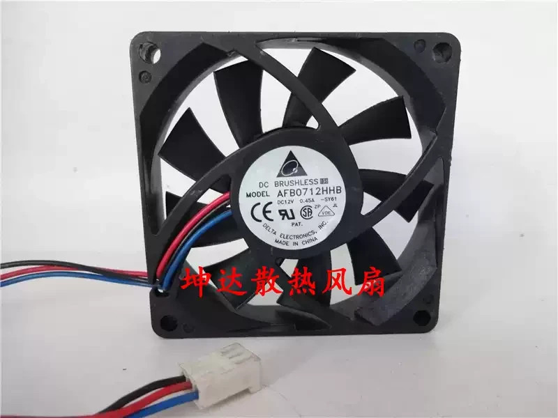 1PCS Delta AFB0712HHB 12V DC 0.45A 7015 3-pin ball bearing cooling fan