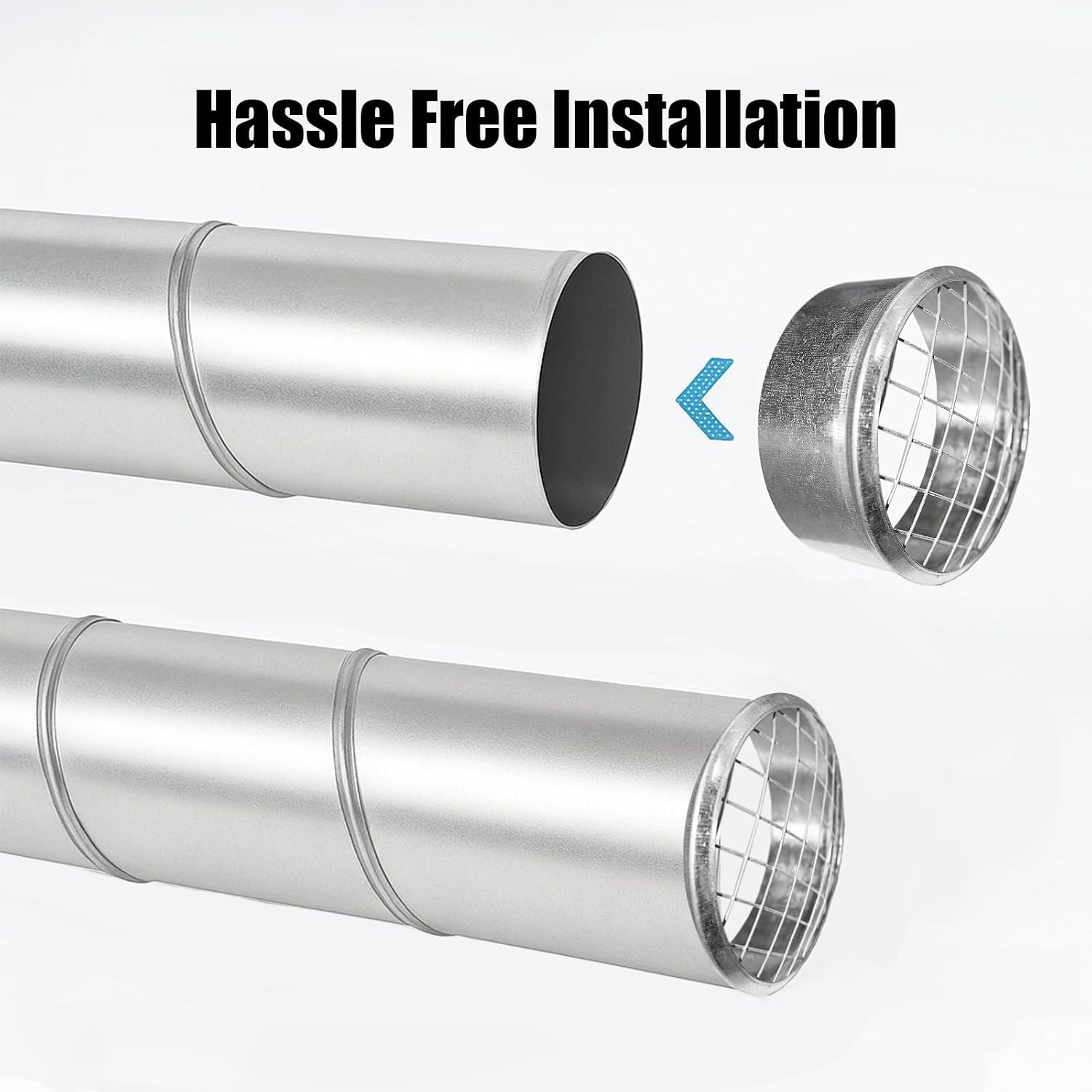 4 Inch HVAC Vent Cover, Galvanized Steel Round Duct Cap with Mesh Screen. Dut…