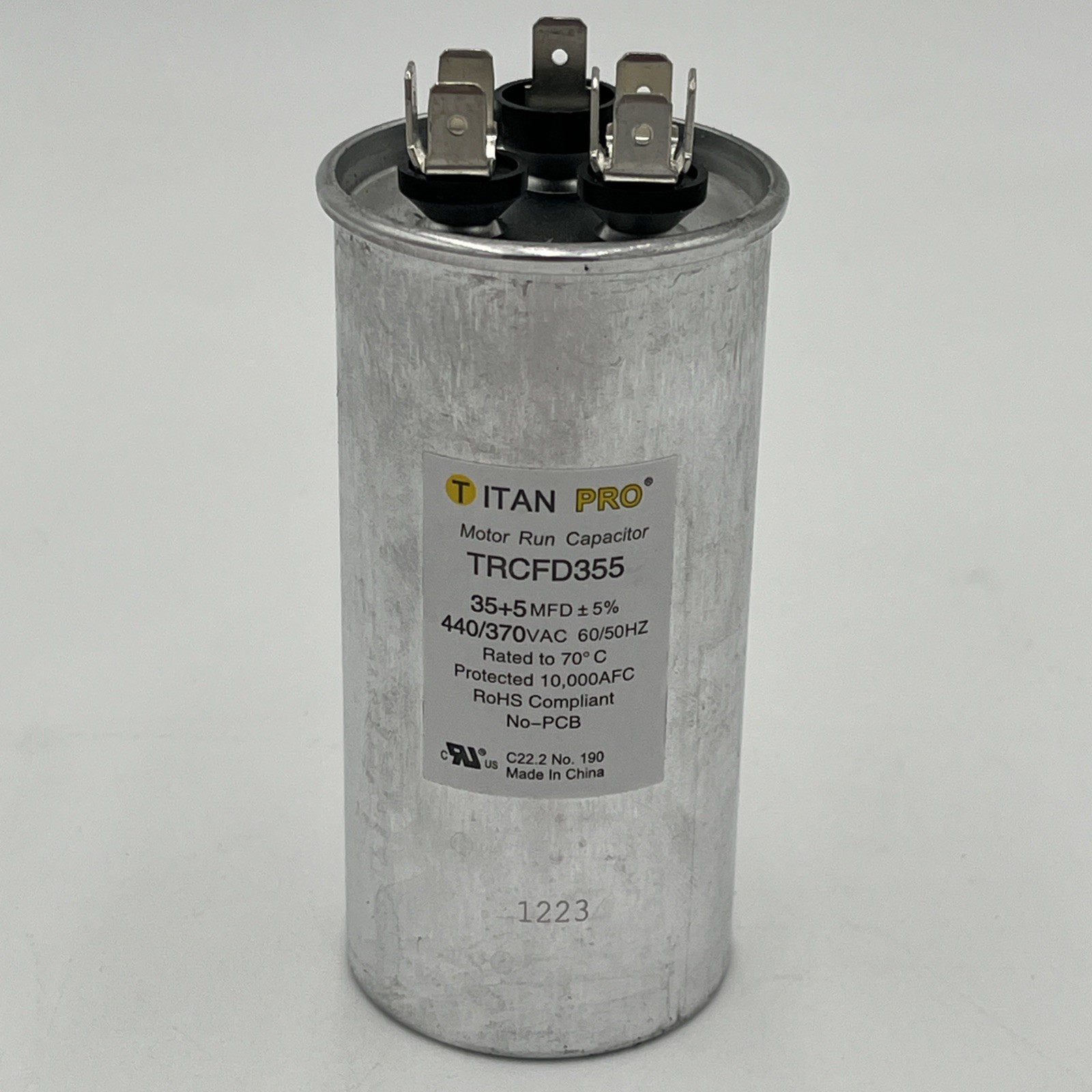 NEW!! TitanPro HVAC Round Dual Motor Run Capacitor 35/5 MFD/UF440/370V TRCFD355