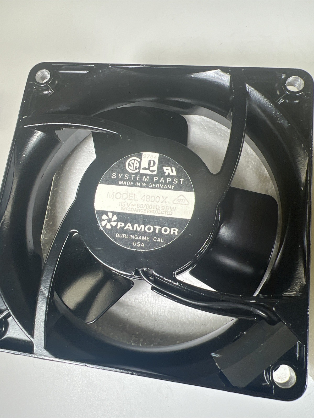 PAMOTOR System Papst Fan/Blower Model 4800X 115V~50/60Hz 9.5W NOS