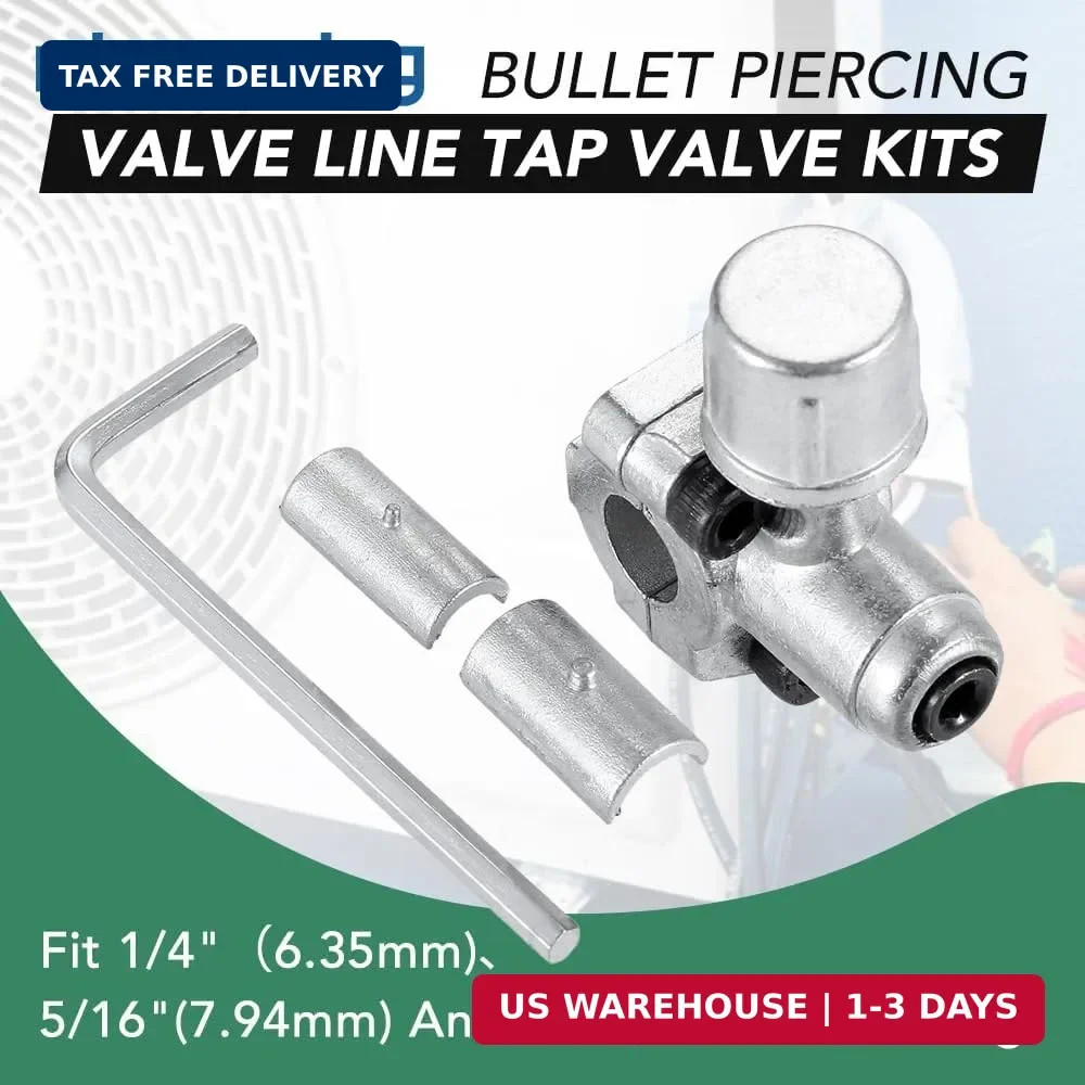 4PCS BPV-31 Bullet Piercing Valve Kit, Adjustable Line Tap Valve for Air Conditi