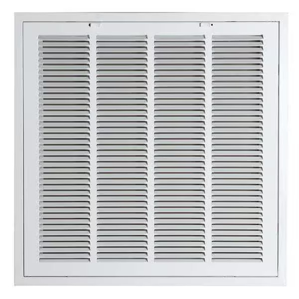 Ceiling/Wall Filtered Return Air Grille, 24 in W x 24 in H Opening, White,
