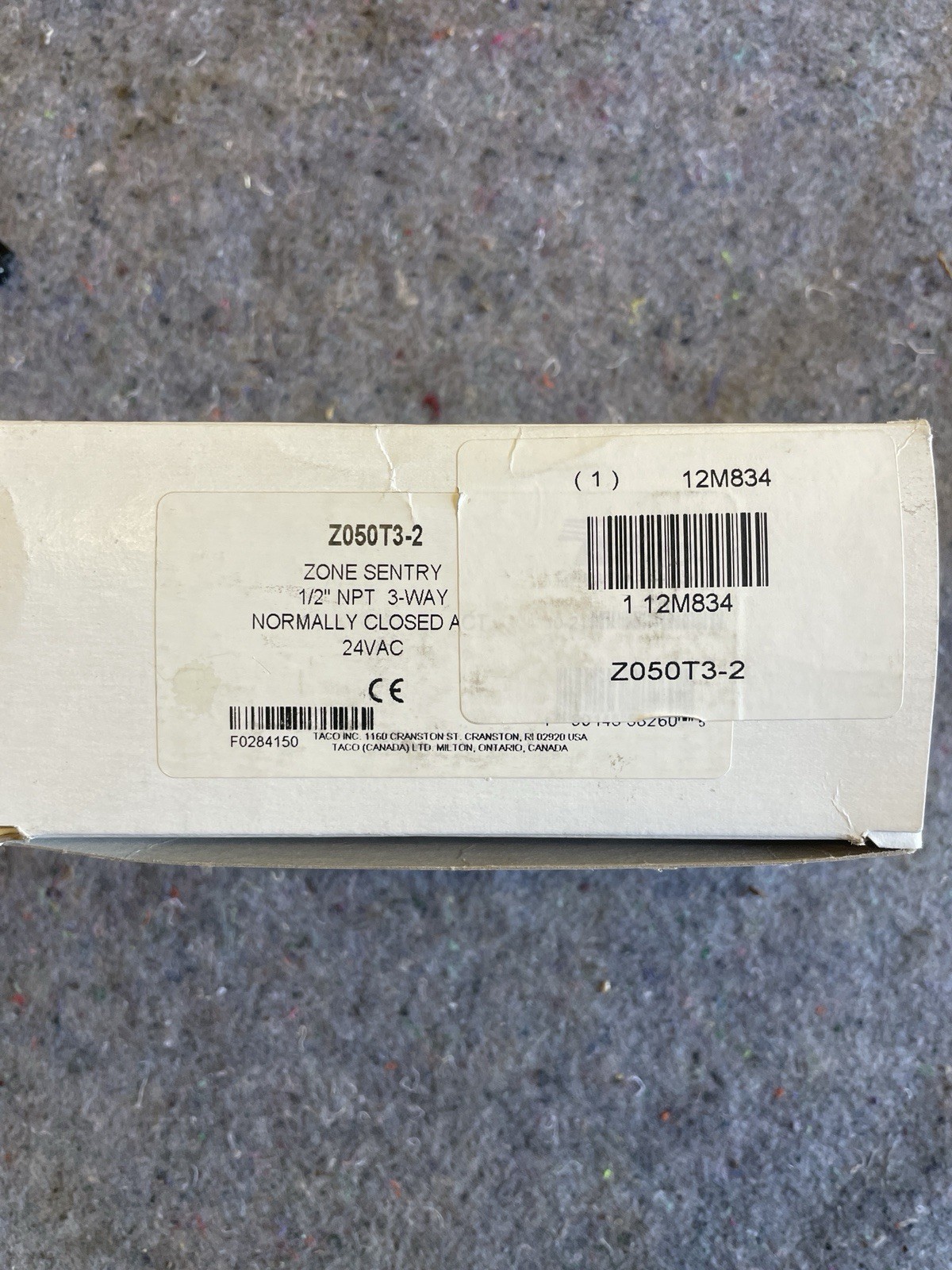 Taco Z050t3-2 Zone Valve, 3 Way, Closed System, 1/2In Npt