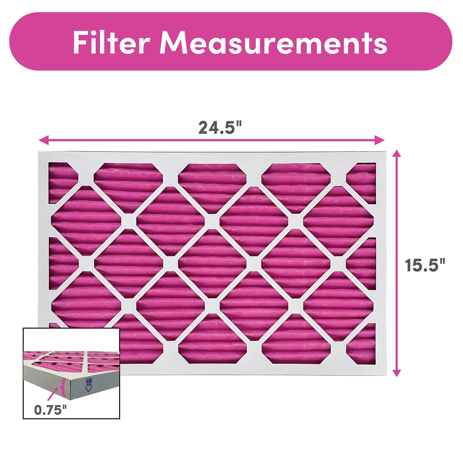 Colorfil 16x25x1 Air Filter (6-Pack) | Made in the USA | Color 16″ x 25″ x 1″