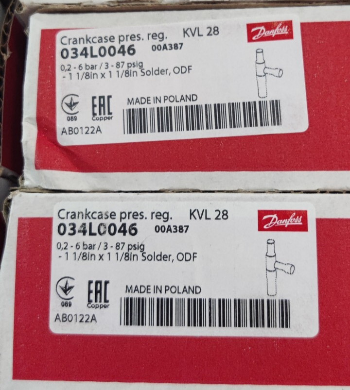 034L0046 Danfoss Crankcase Pressure Regulator, KVL 28.