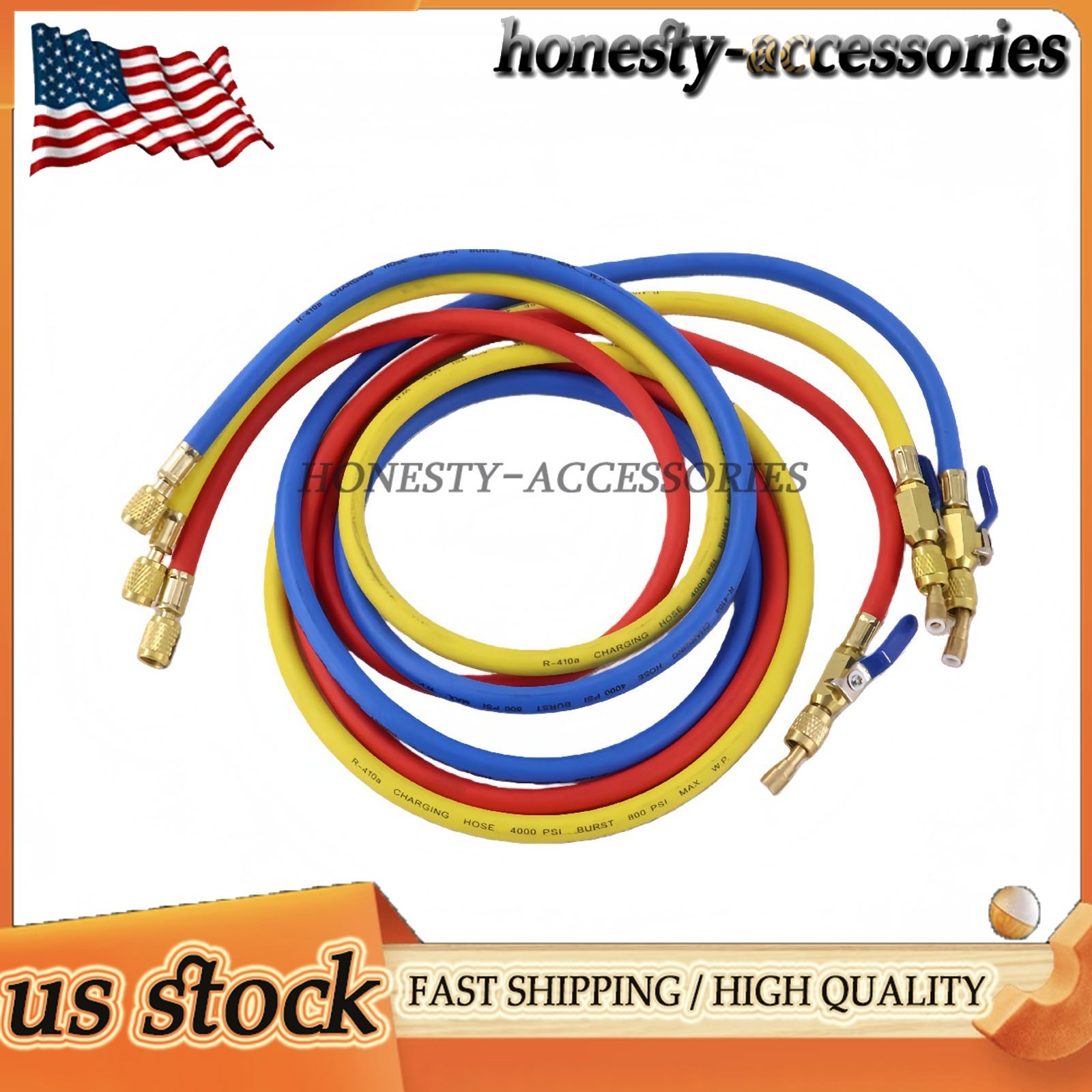 3X Plus II 1/4″ Hose with Compact Ball Valve End Refrigerant Charging Hose 29986