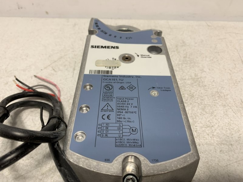 Siemens GCA151.1U Damper Actuator 160 lb-in 24V 0-10V