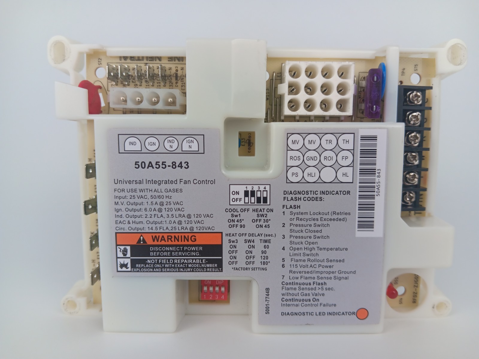50A55-843 Furnace Control Board, Fit for White Rodgers Furnace Ignition Module..