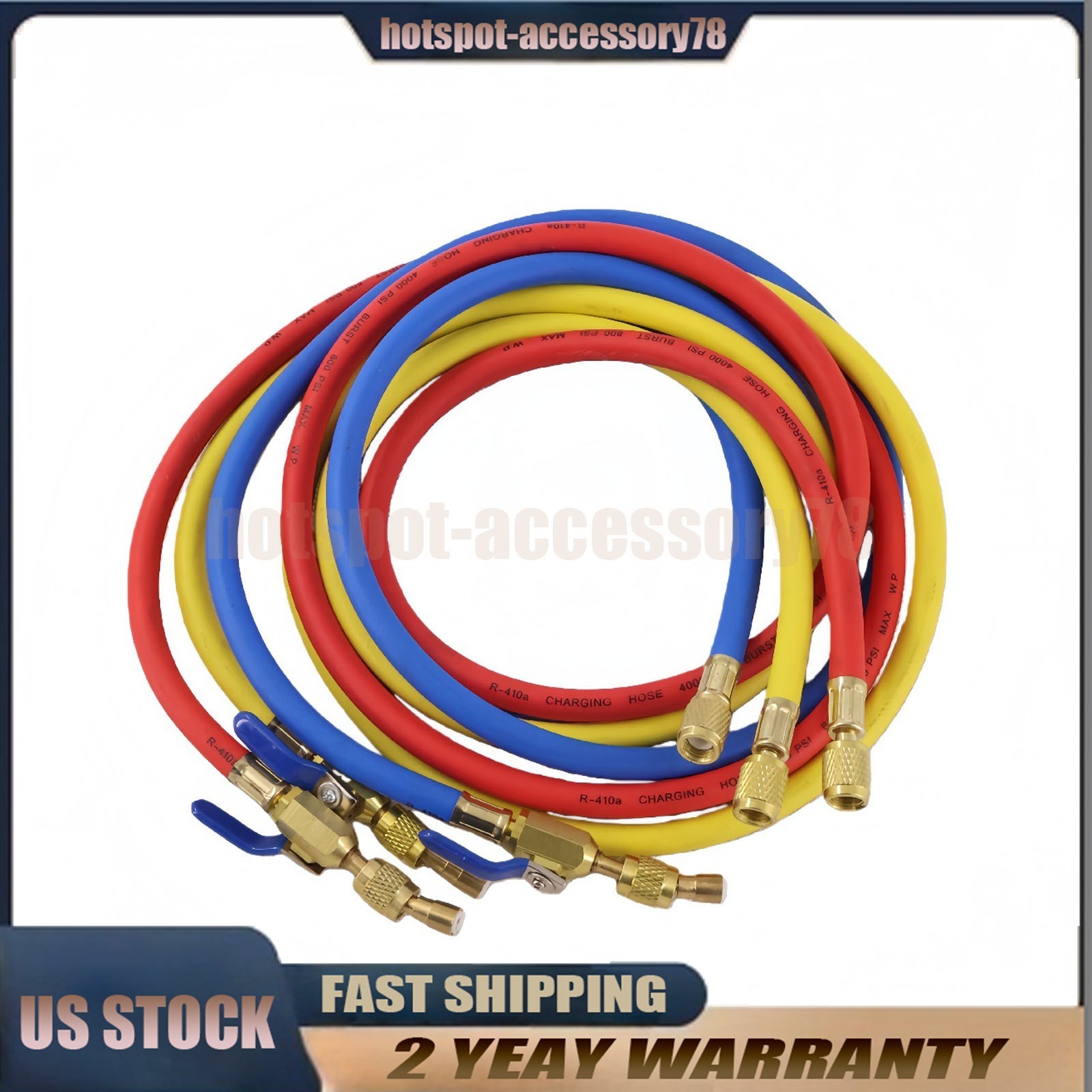For 29986 Plus II 72″ HVAC Charging Hose Set 1/4″ (3-Pack) NEW