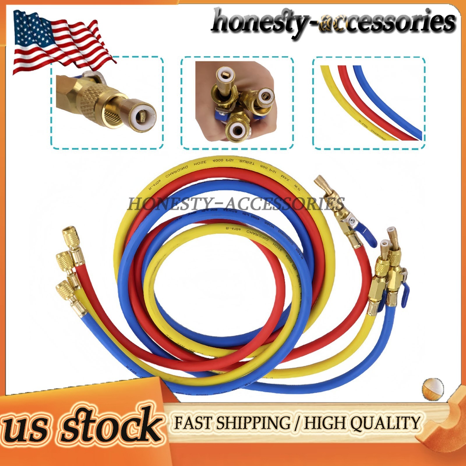 3X Plus II 1/4″ Hose with Compact Ball Valve End Refrigerant Charging Hose 29986