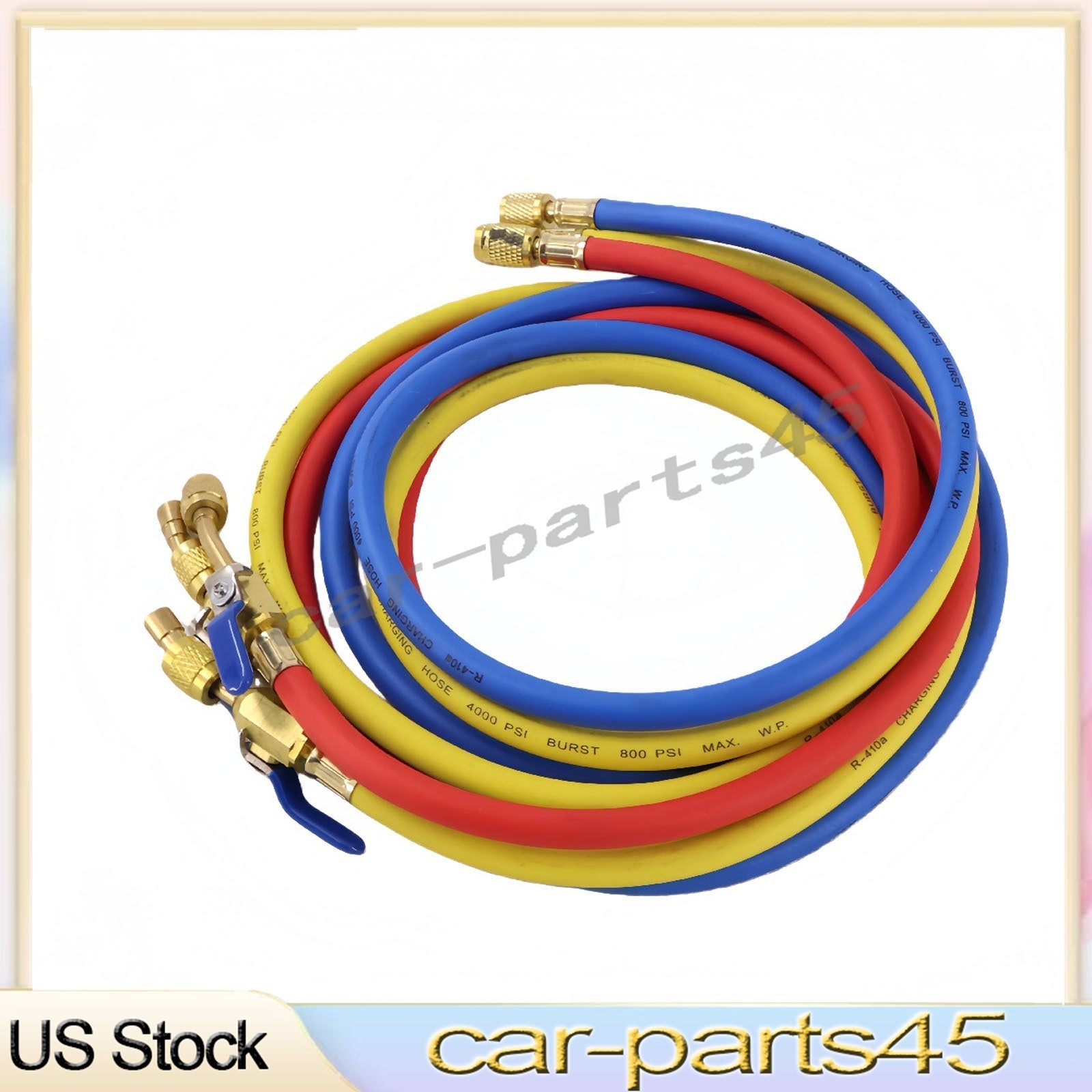 Fits R-410A Refrige 3Pack 29986 Plus II 1/4″ Hose with Compact Ball Valve 72″
