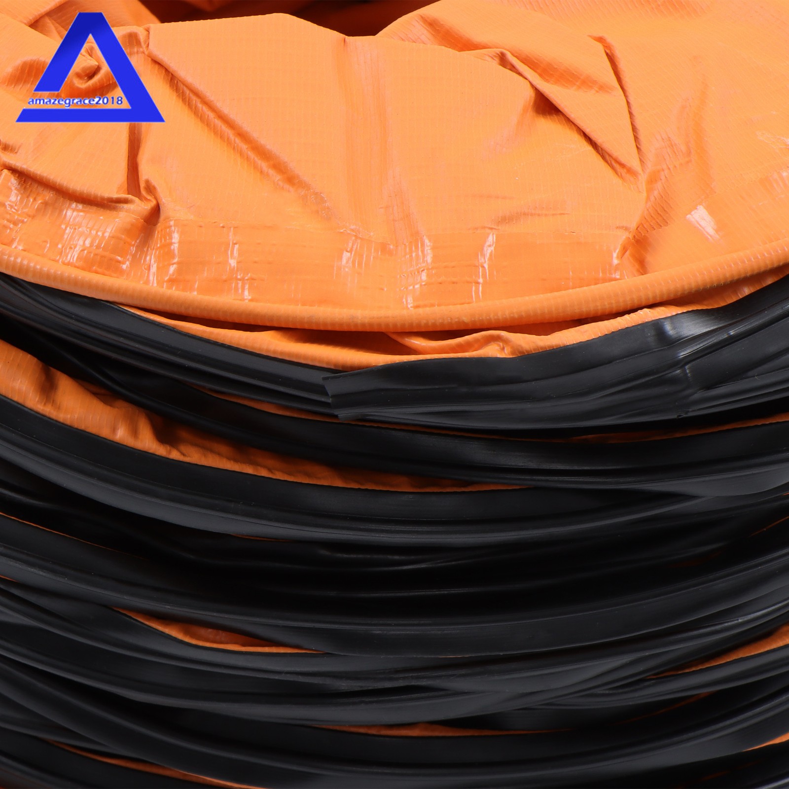 PVC Flexible Duct Hose for Ventilator Blower Fan w/ Rope & D-Ring 12″ × 32FT