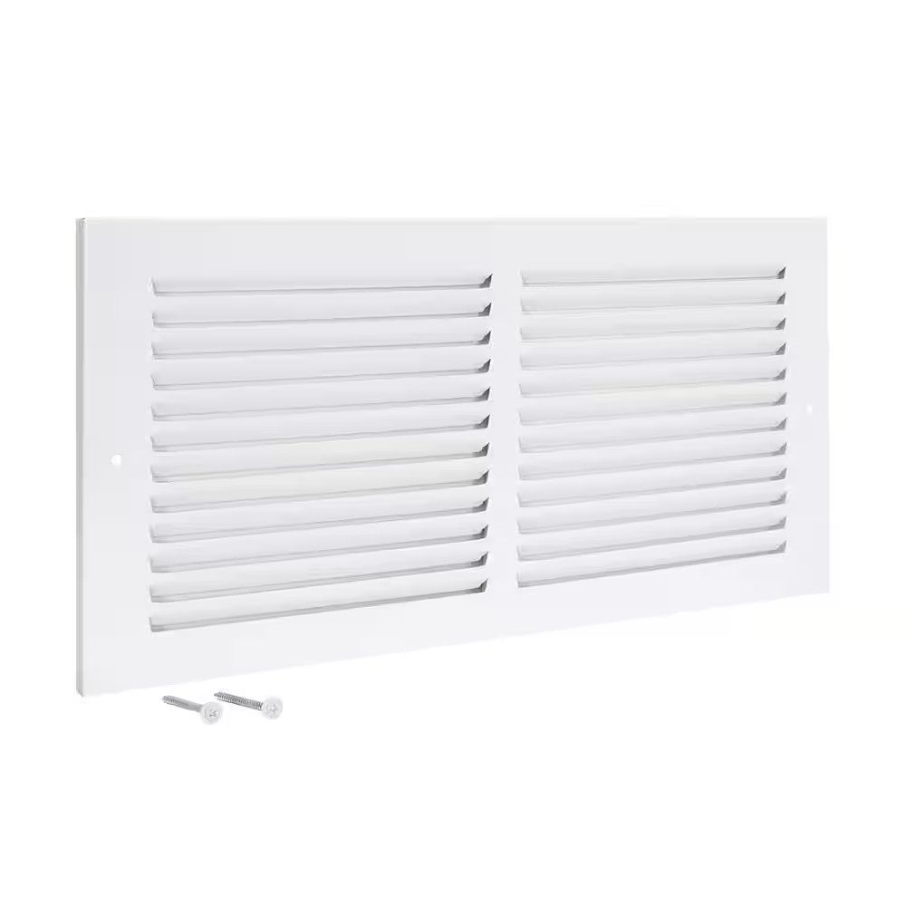 14 In. X 6 In. Steel Return Air Grille, White