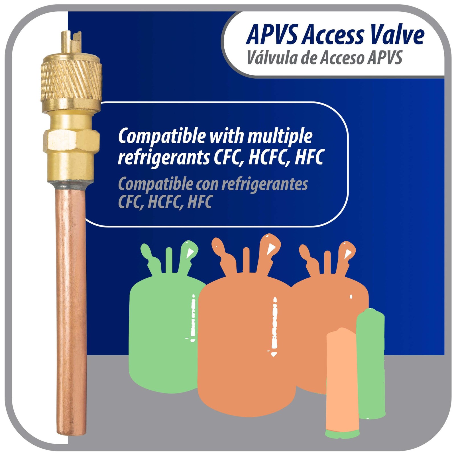 Appli Parts APVS-14142K10 10 Pack 1/4 in SAE Access Schrader Valve x 1/4 ODF x 2