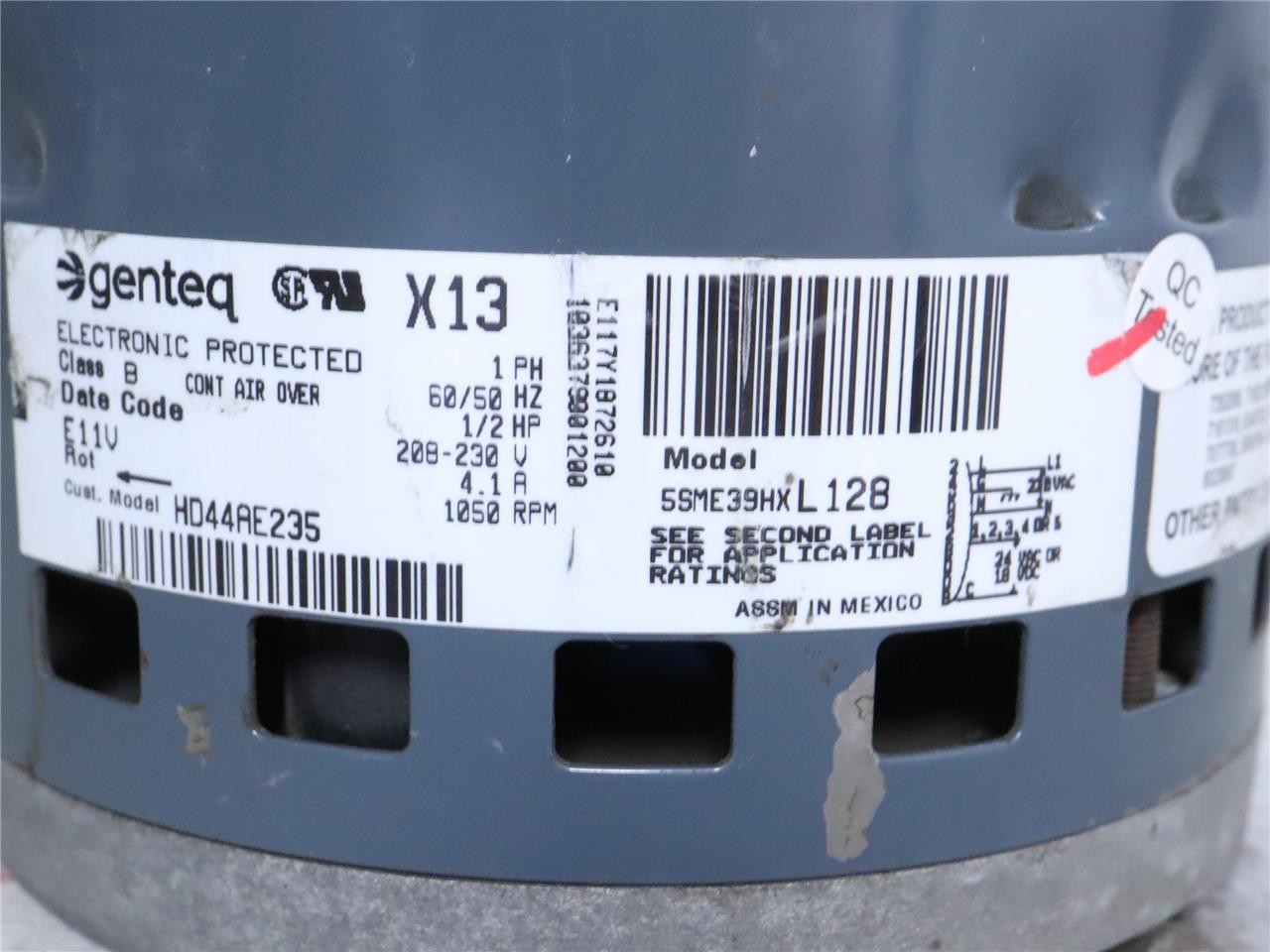 Genteq ECM X13 5SME39HXL128 Furnace Blower Motor 1/2HP 208/230V HD44AE235