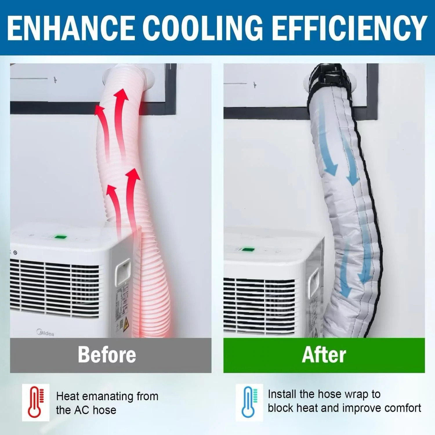 YoleShy Portable AC Hose Insulation Sleeve Thick Portable Air Conditioner Hose C