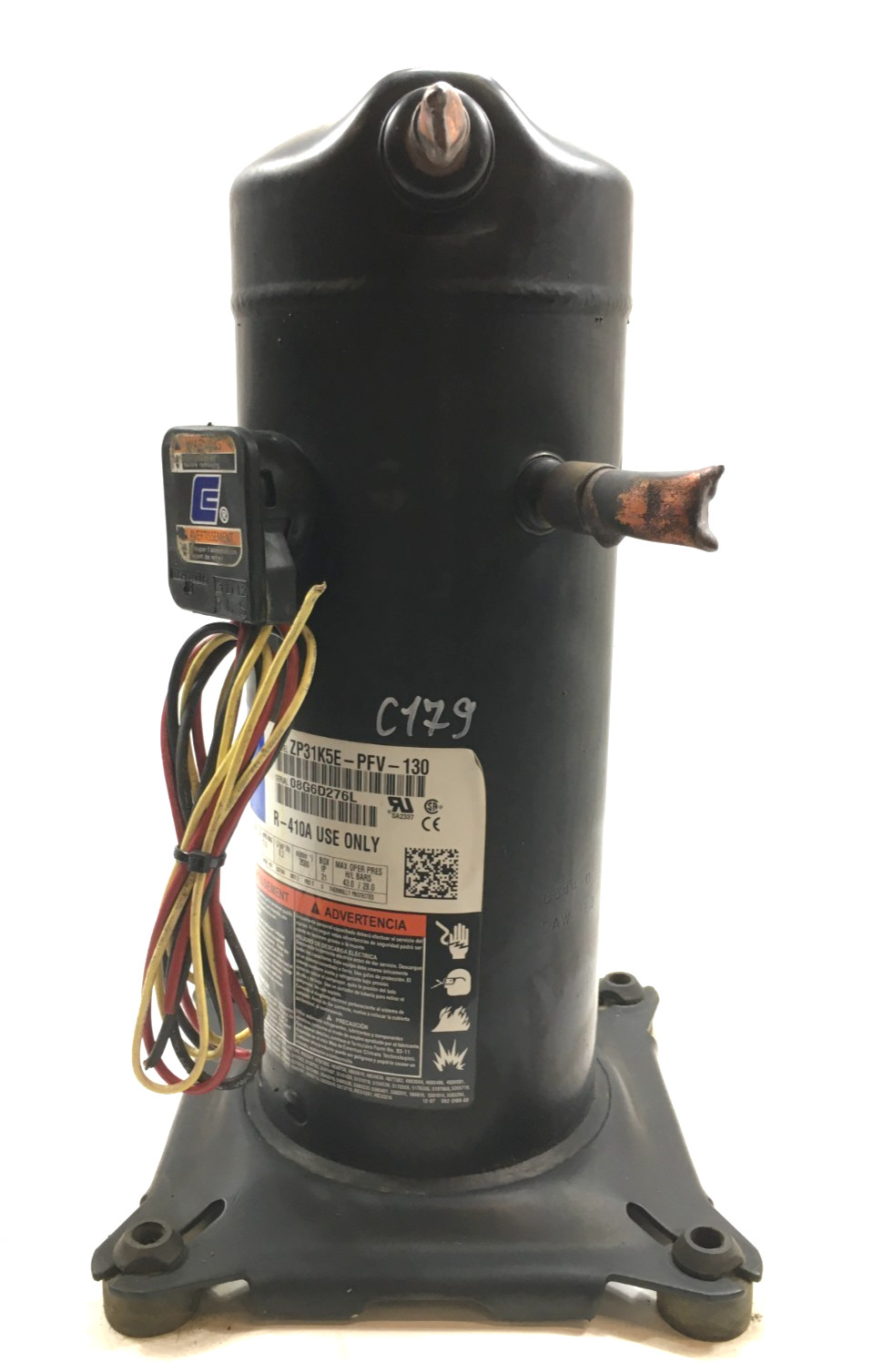Copeland 2.5 Ton Scroll Compressor ZP31K5E-PFV-130 R410A 208/230V 1 PH used C179