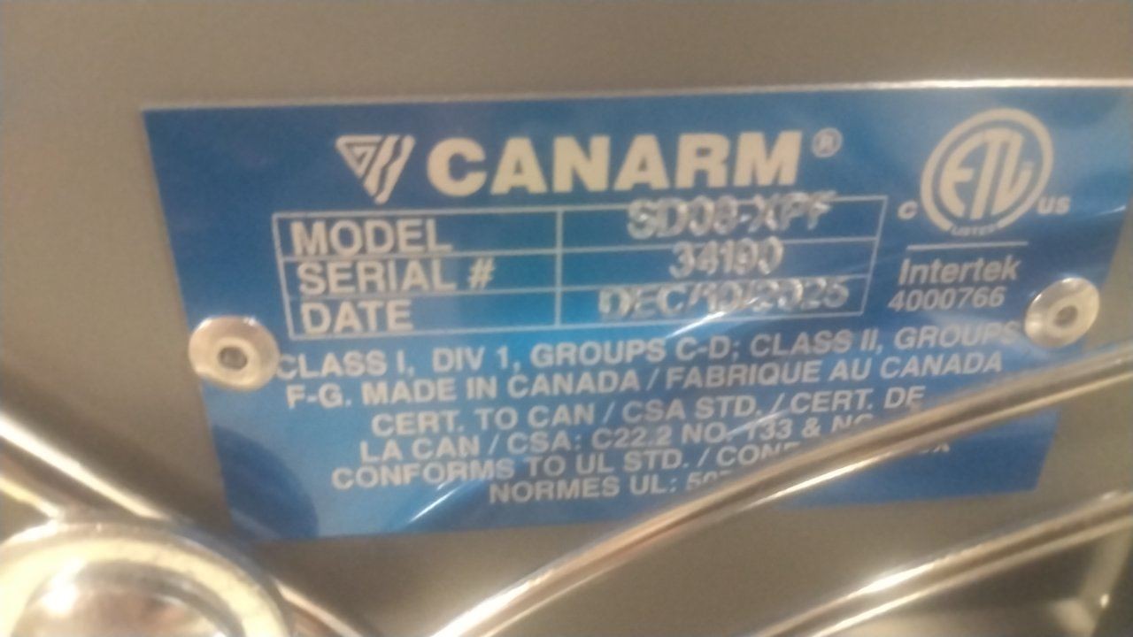 Canarm SD08-XPF 1/3 HP 115/230VAC Shutter Mounted Hazardous Location Exhaust Fan