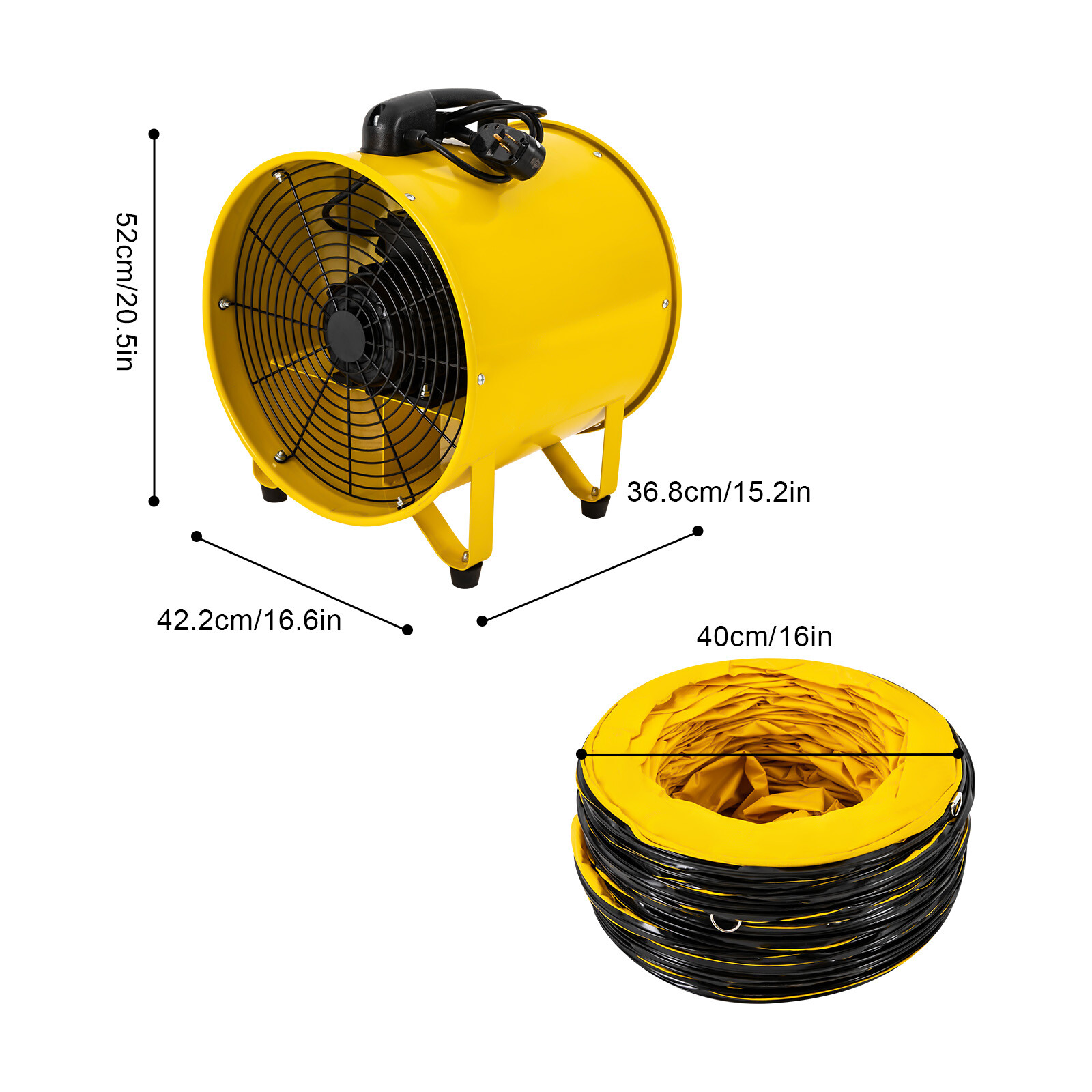 16 Inch Extractor Ventilation Fan Fume Exhausting & Ventilating Blower Fan 1100W