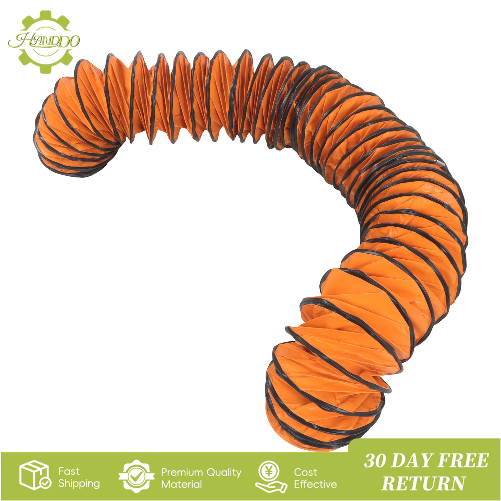 25ft PVC Flexible Duct Hosing with S Hook & Steel Support for 8″ Utility Blower