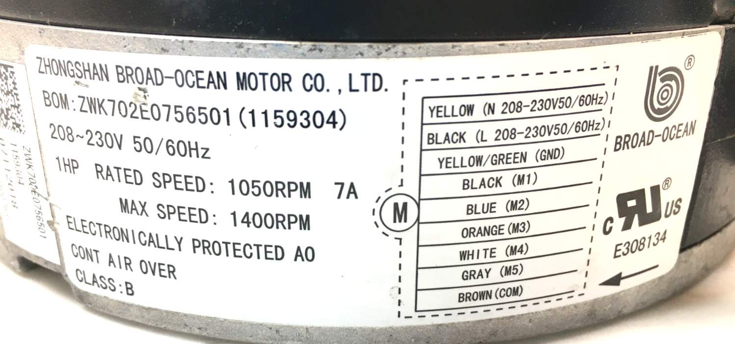 BROAD-OCEAN ZWK702E0756501 ECM Module ONLY S1-32436223474 230V 1HP used #W776