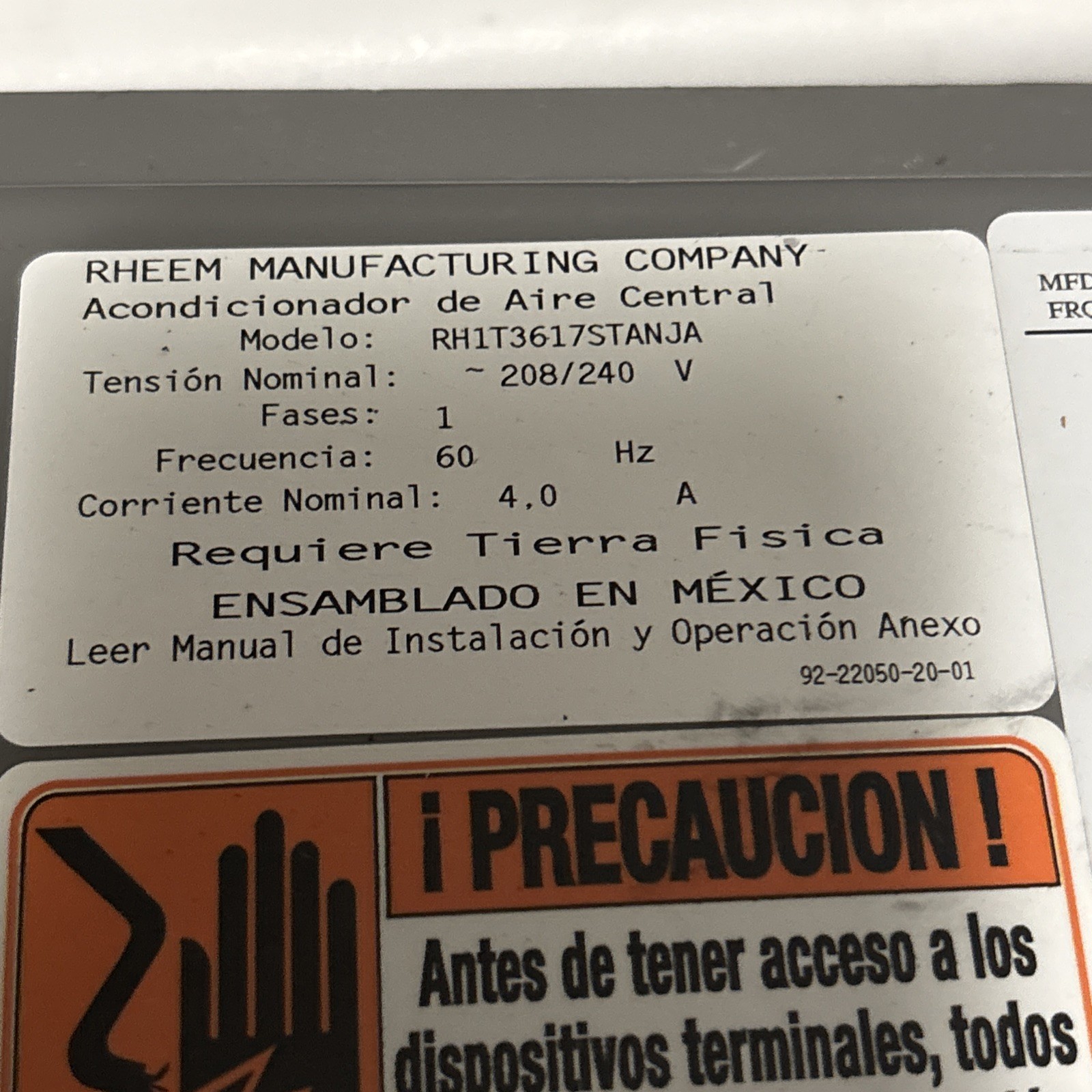2.5 ton Fan Blower Motor / Module RH1T3617STANJA Only About 6 Mo Old For Rheem