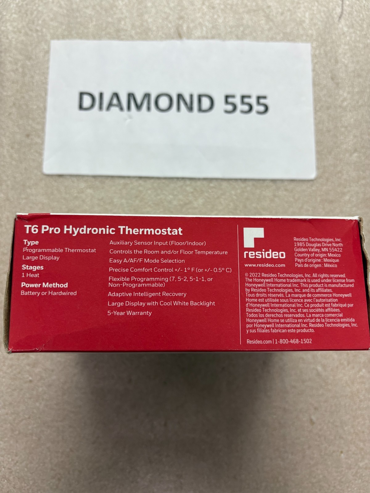 Honeywell Home TH6100AF2004/U T6 Hydronic Programmable Thermostat – White | 5735