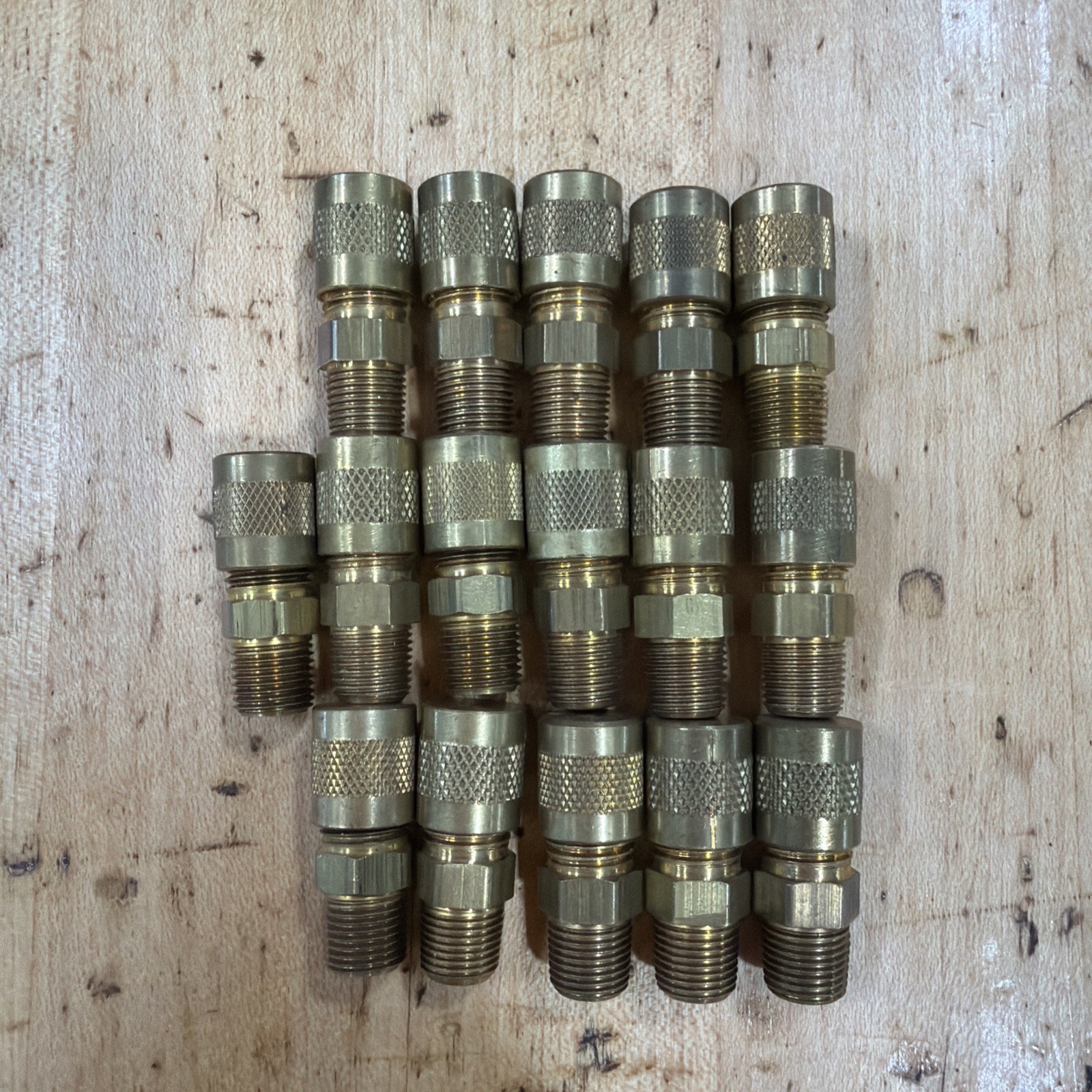Lot Of 16 – Brass Access Valve HVAC-Refrigeration – 1/4” Male Flare X 1/8” MPT