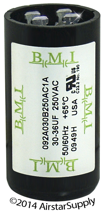 (2) PACK , 30-36 MFD uf 220-250 VAC BMI # 092A030B250AC1A Start Capacitor • USA