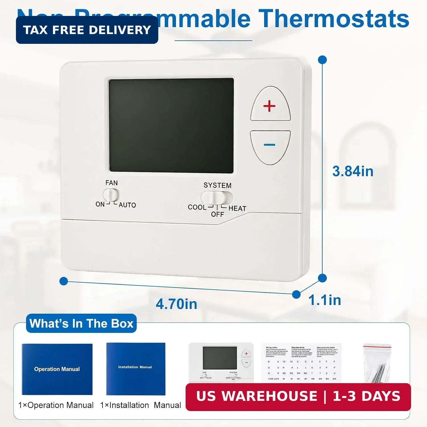 Non-Programmable Thermostats for Home,Digital Energy-Saving Thermostat,Conventio