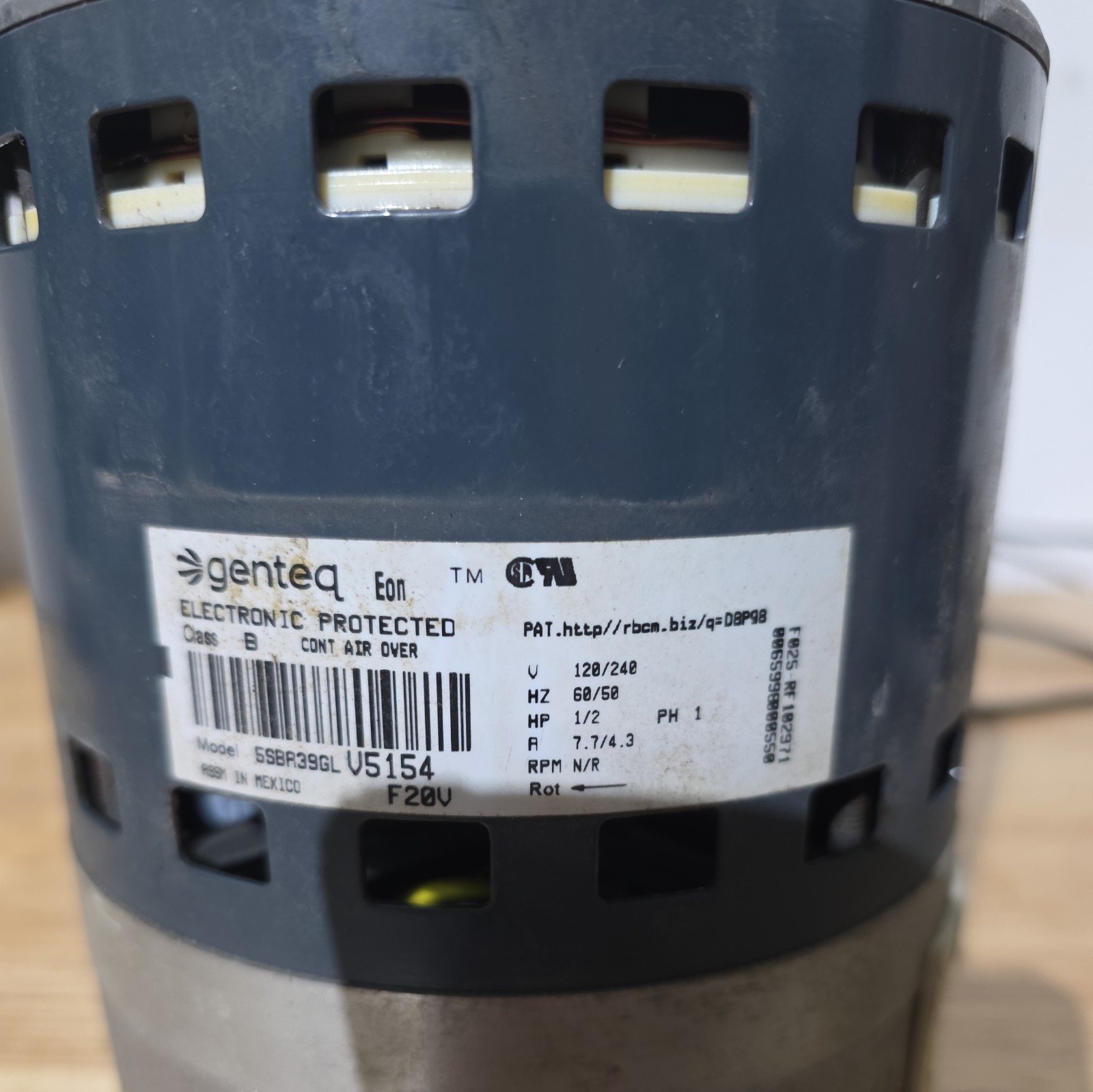 Trane 1/2 HP ECM Blower Motor MOT09229 5SBA39GLV5154 200-230V 1050 RPM CCWLE