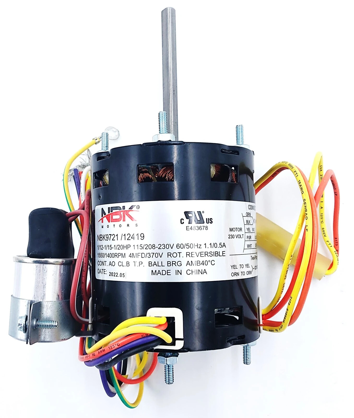 9721 Hvac Motor,115/208 To 230V,3-1/8 In. Same Day Shipping by 2pm CST