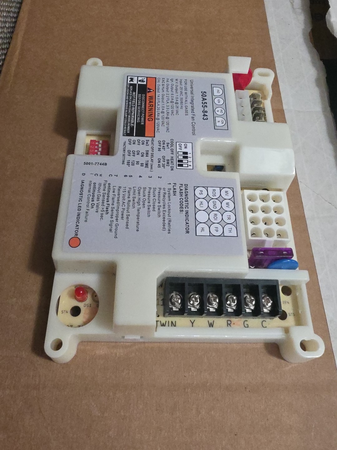 50A55-843 Ignition Control Module Universal Furnace Control Board Lennox White-R