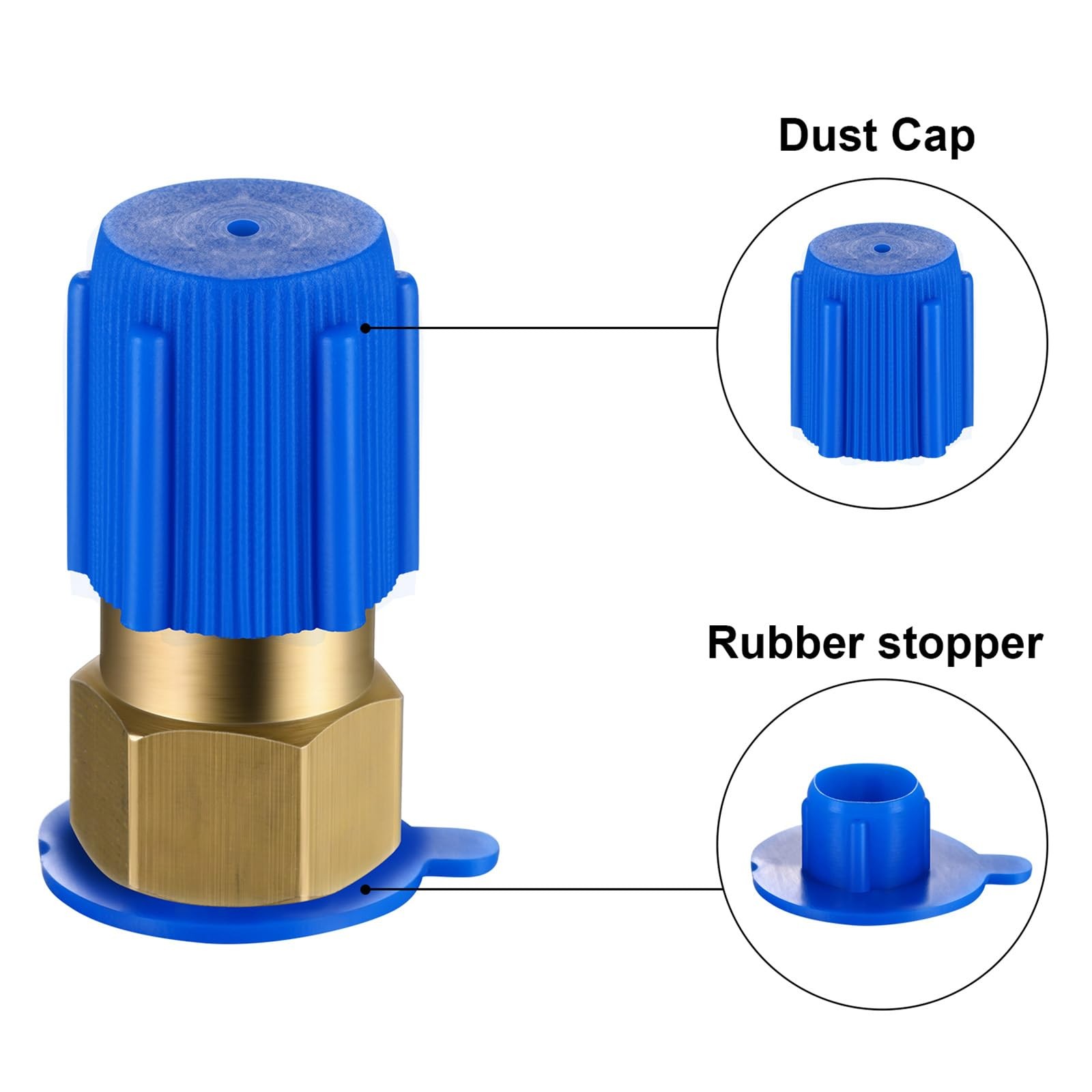Bullet Piercing Valve Kits with Dust Cap Converts R12 to R134a Fit 7/16 Inch Low