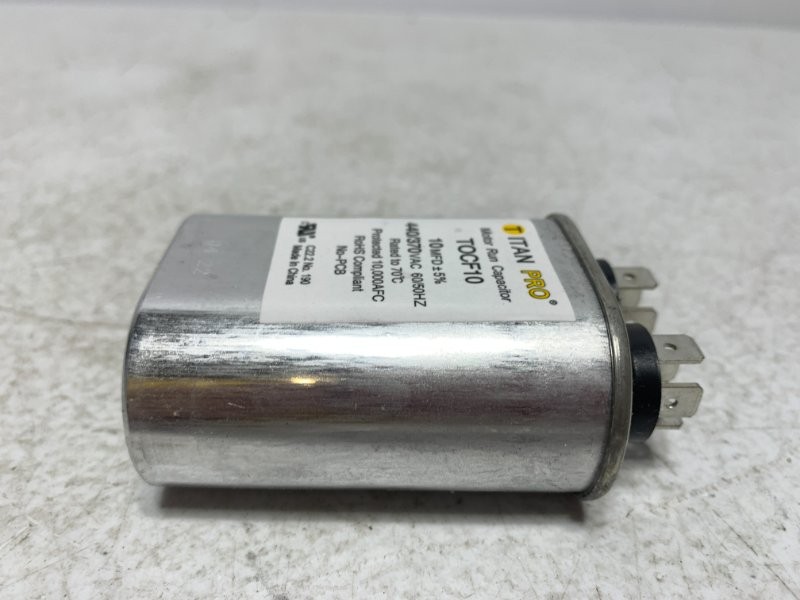 Titan Pro TOCF10 Motor Run Capacitor 10 MFD 440/370V Oval