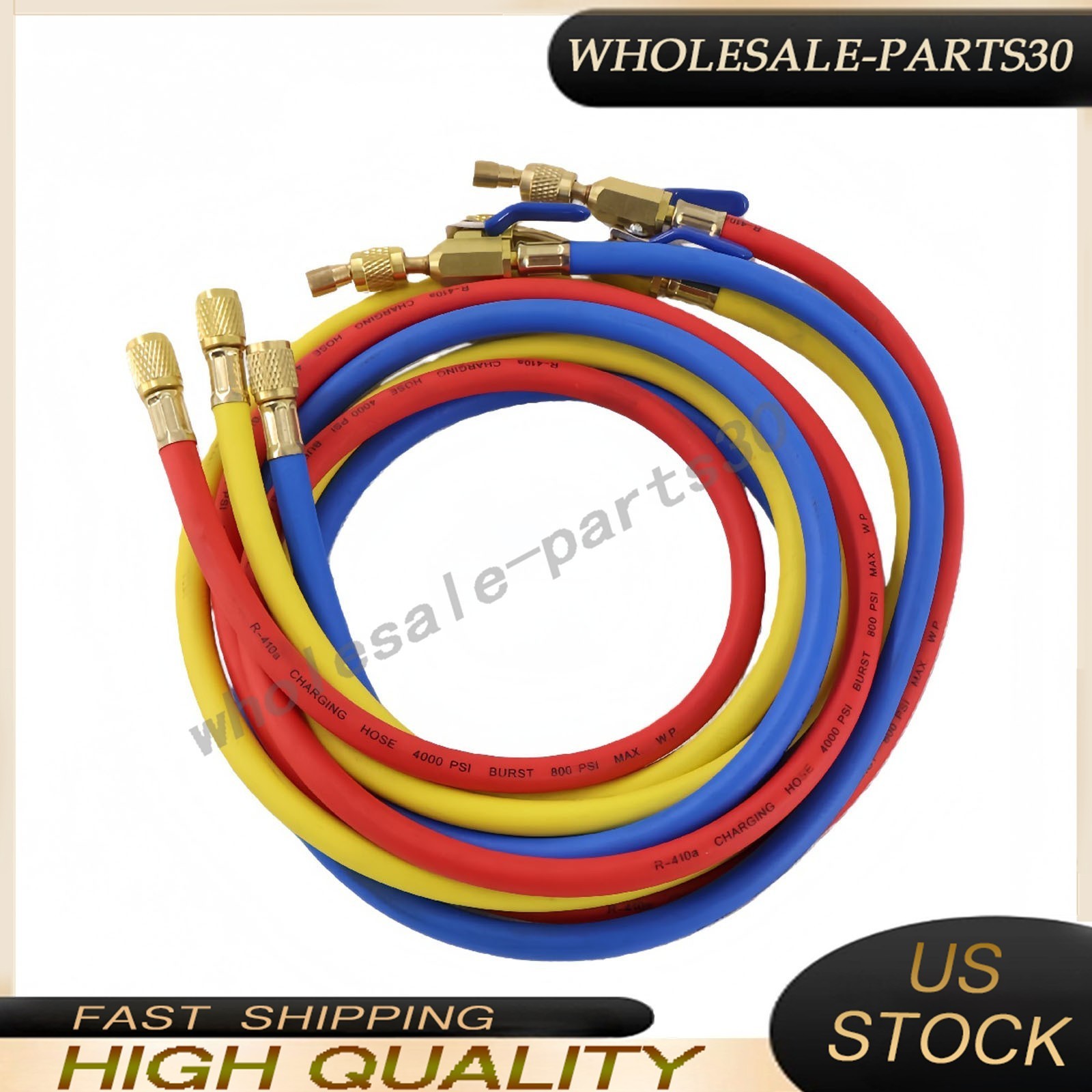 For 29986 Plus II 72″ HVAC Charging Hose Set 1/4″ (3-Pack) NEW USA